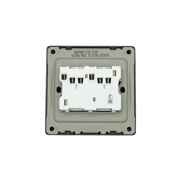 BLKS1401-02 grey 4 gang 1 way switch 16 A NEWPOWER Flex