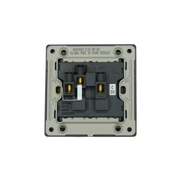 BLKS2001-02 grey 1 gang 2 way switch 16 A NEWPOWER Flex