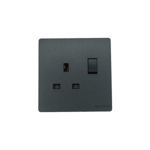 BLKS2002-01 Black 13A 3pin switched(double pole) socket 7*7  NEWPOWER Flex