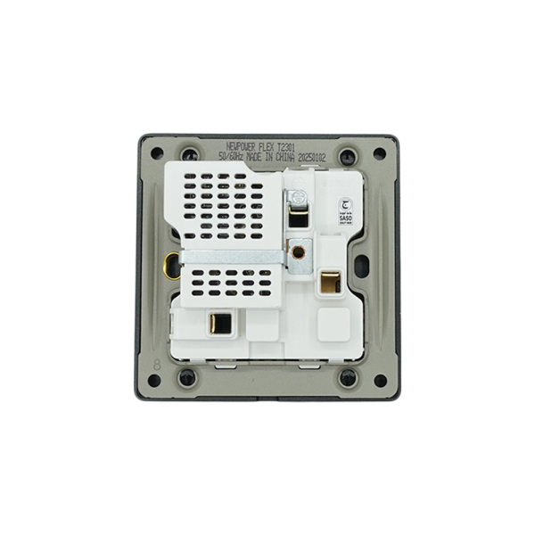 BLKS2301-02  grey  13A 3pin socket with type C NEWPOWER Flex