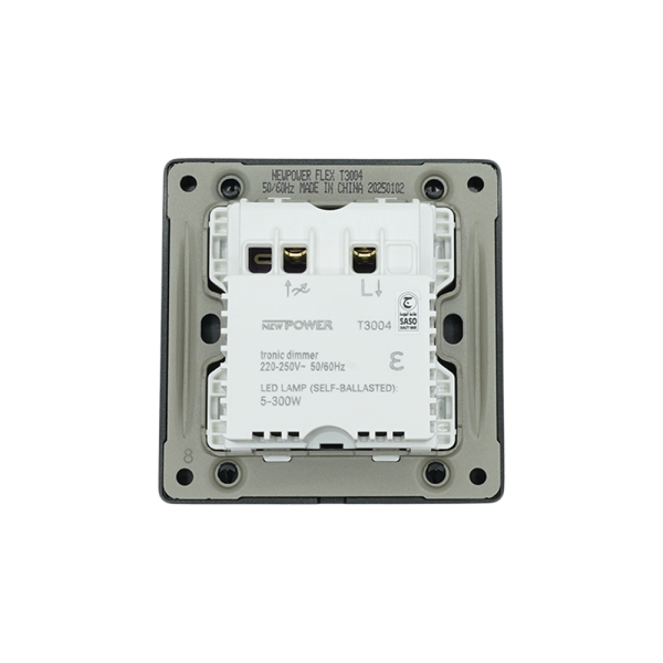 BLKS3004 -02  grey dimmer switch 3 (Push on/off ) 7*7 NEWPOWER Flex