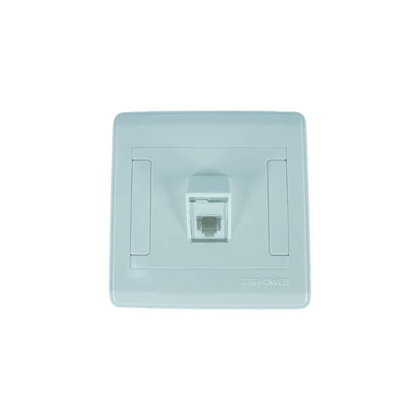 NP-106 -01  white 1 Gang TEL outlet 7*7  NEWPOWER