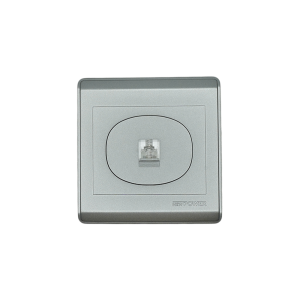 NP-106 -01  grey 1 Gang TEL outlet 7*7  NEWPOWER