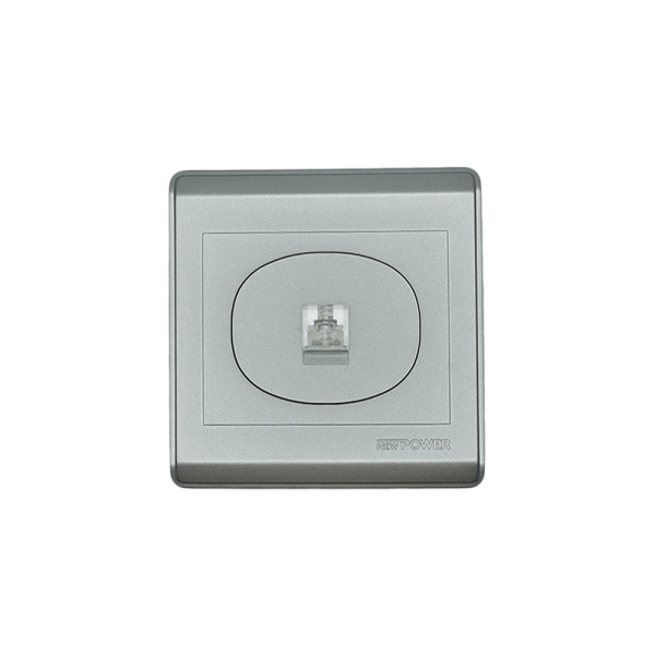 NP-106 -01  grey 1 Gang TEL outlet 7*7  NEWPOWER