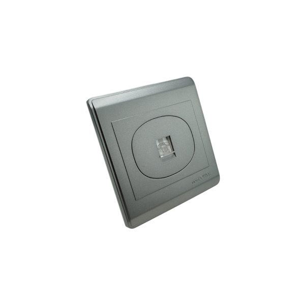 NP-106 -03  grey 1 Gang TEL outlet 7*7  NEWPOWER