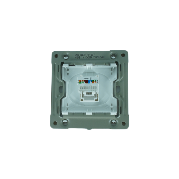 NP-107 -02  white 1 Gang data outlet (CAT6) 7*7 NEWPOWER