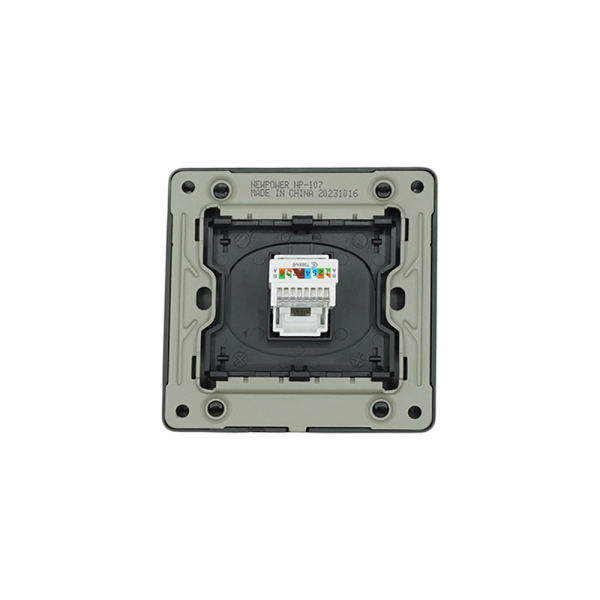 NP-107-02  Black  1 Gang data outlet (CAT6) 7*7 NEWPOWER
