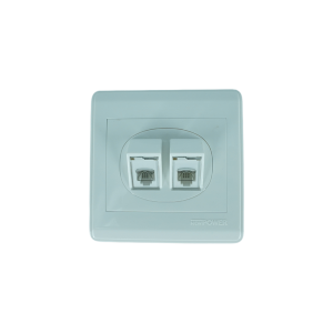 NP-109-01 white 1 Gang  double data outlet (CAT6) 7*7 NEWPOWER