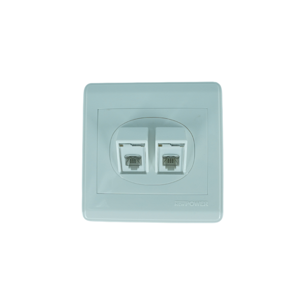 NP-109-01 white 1 Gang  double data outlet (CAT6) 7*7 NEWPOWER
