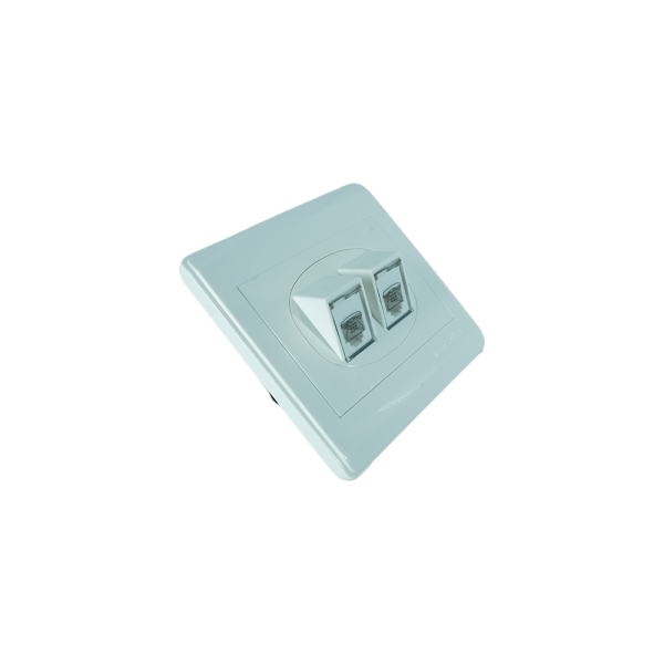 NP-109-03 white 1 Gang  double data outlet (CAT6) 7*7 NEWPOWER