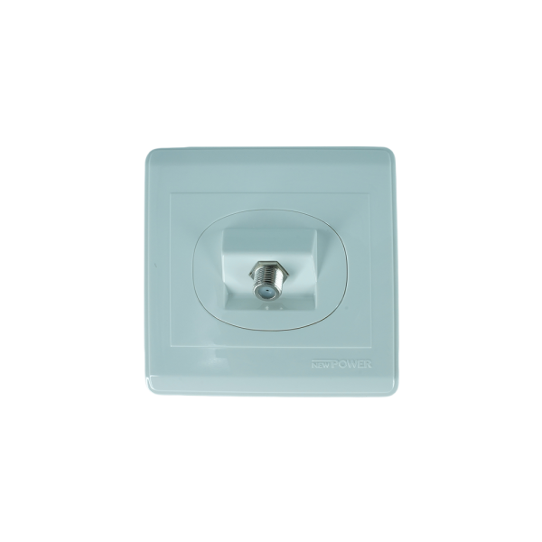 NP-110 -01 white 1 Gang Satellite socket 7*7 NEWPOWER