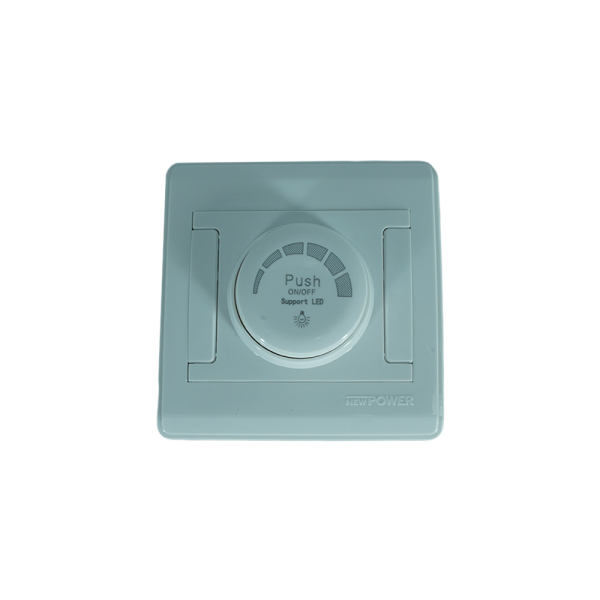 NP-139-01  white dimmer switch 200w / 220v (Push on/off ) 7*7 NEWPOWER