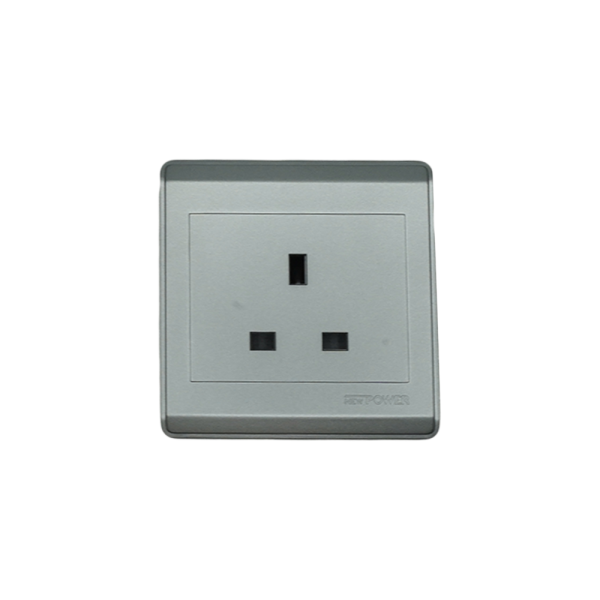 NP-301 -01  13A 3pin socket 7*7 grey color NEWPOWER