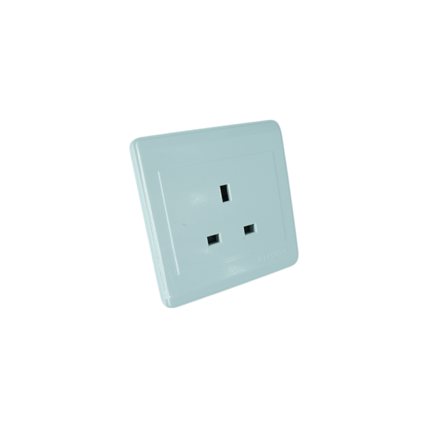 NP-301-03  13A 3pin socket 7*7 white color NEWPOWER