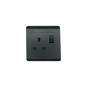 NP-301M -01 Black Double 13A 3 pin switched(double pole) socket 7*14 NEWPOWER