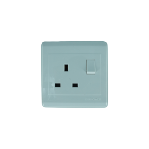 NP-301M -01 white 13A 3pin switched(double pole) socket 7*7  NEWPOWER