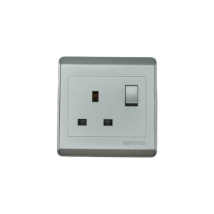 NP-301M -01 grey 13A 3pin switched(double pole) socket 7*7  NEWPOWER