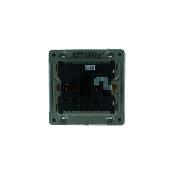 NP-301M -02 white 13A 3pin switched(double pole) socket 7*7  NEWPOWER