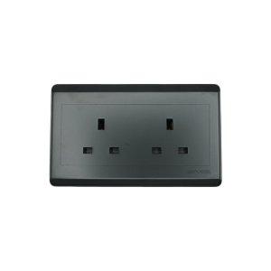 NP-303-01 Black Double 13A 3 (double pole) socket 7*14 NEWPOWER