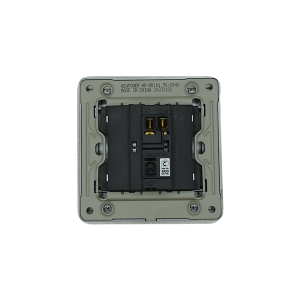 NP-801H1-02 grey 1 Gang 1 way switch wide 16A 7*7 NEWPOWER