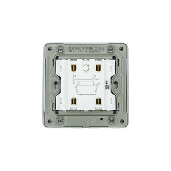 grey 1 Gang intermediate switch wide 16A 7*7 NEWPOWER - Image 2