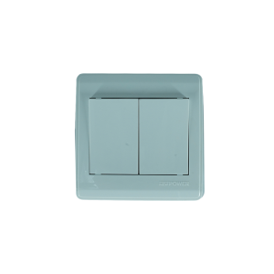 NP-802-01  white 2 Gang 1 way switch With bridge 16A 7*7 NEWPOWER