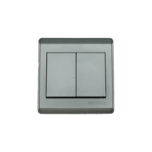 NP-802 -01 grey 2 Gang 1 way switch With bridge 16A 7*7