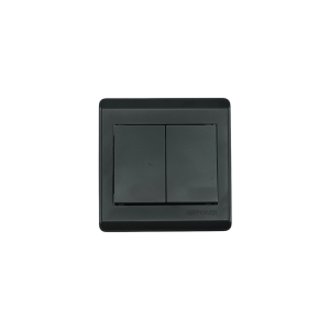 NP-802 -01 Black 2 Gang 1 way switch With bridge 16A 7*7
