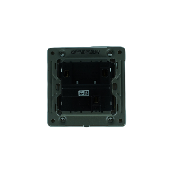 NP-802-02  white 2 Gang 1 way switch With bridge 16A 7*7 NEWPOWER