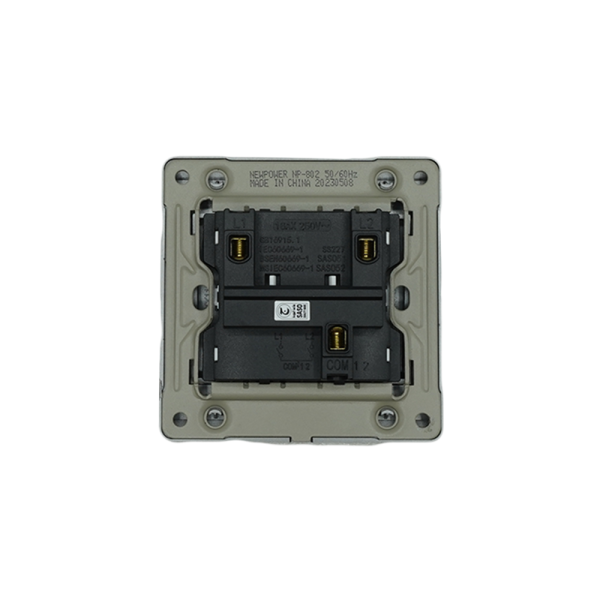 NP-802 -02 grey 2 Gang 1 way switch With bridge 16A 7*7