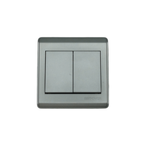 NP-802H2 -01 grey white 2 Gang 2 way switch wide 16A 7*7 NEWPOWER