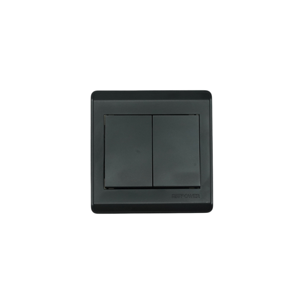 NP-802H2 -01 Black white 2 Gang 2 way switch wide 16A 7*7 NEWPOWER