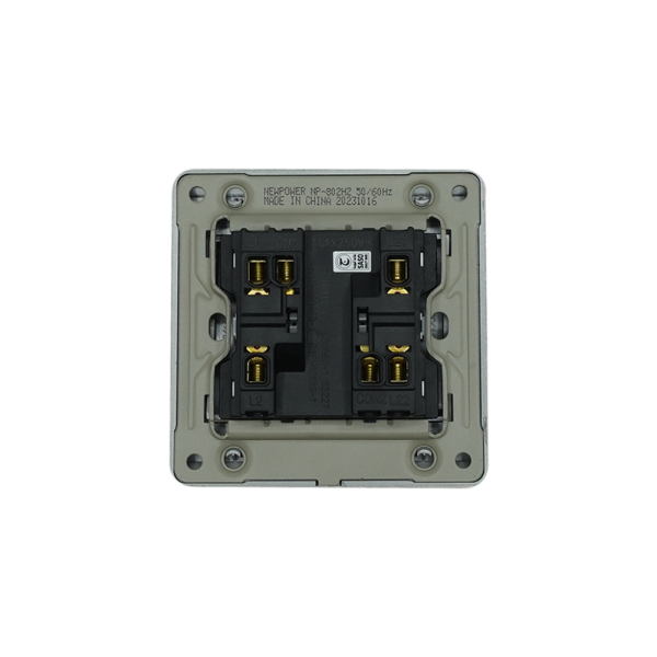 NP-802H2 -02 grey white 2 Gang 2 way switch wide 16A 7*7 NEWPOWER