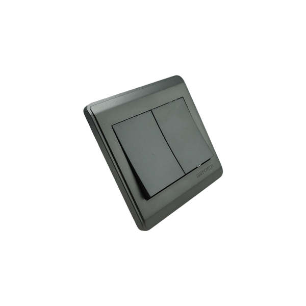 NP-802H2 -03 grey white 2 Gang 2 way switch wide 16A 7*7 NEWPOWER