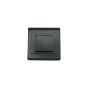 NP-802H4 -01  Black white 2 Gang 2 way switch wide 16A 7*7 NEWPOWER