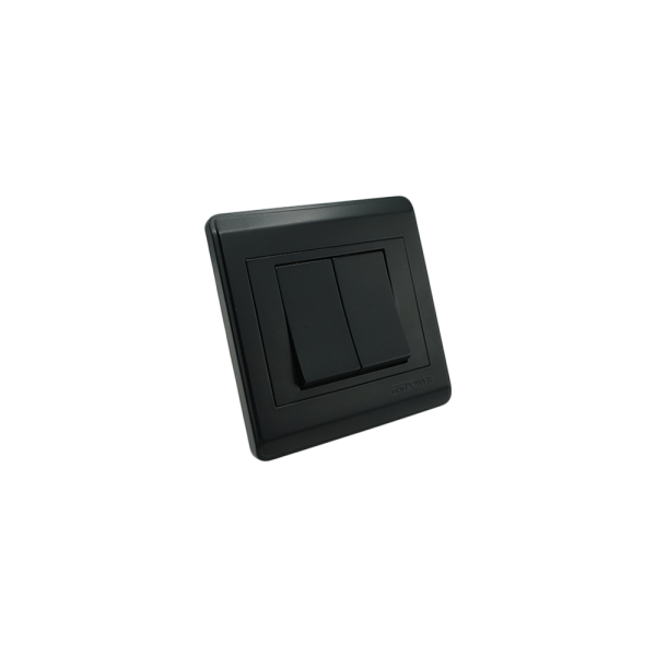 NP-802H4 -03 Black white 2 Gang 2 way switch wide 16A 7*7 NEWPOWER