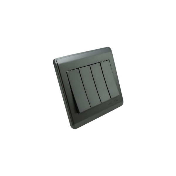 NP-804 -03  grey 4 Gang 1 way switch With bridge 16A 7*7  NEWPOWER