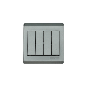 NP-804H2 -01   grey 4 Gang 1 way switch With bridge 16A 7*7 NEWPOWER