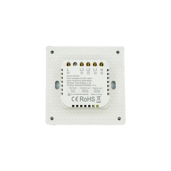 205002-02 Triple Smart Switch (ZIGBEE, Black, 16A, Touch)