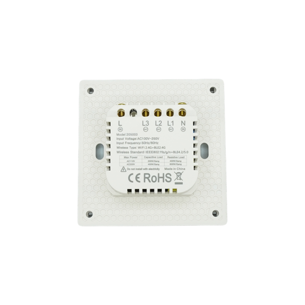205003-02 Triple Smart Switch (wifi, Black, 16A, Touch)