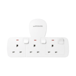 109032 -01 - Wall Socket 13A 3-Way White – NEWPOWER