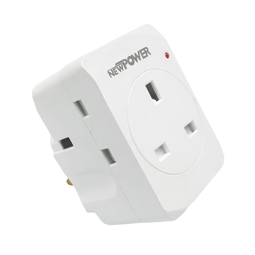 109037-02 - Wall Socket 13A 3-Way White – NEWPOWER