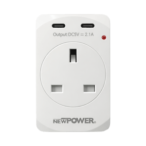 109038-01 - Wall Socket 13A with USB-C 3-Way White – NEWPOWER