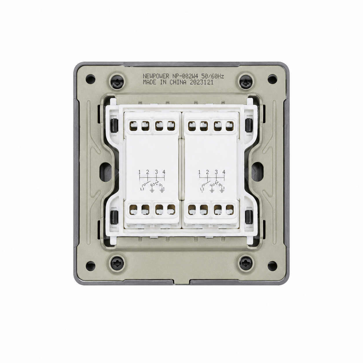 Double Switch 4 Line 7×7 Dark Grey – NEWPOWER