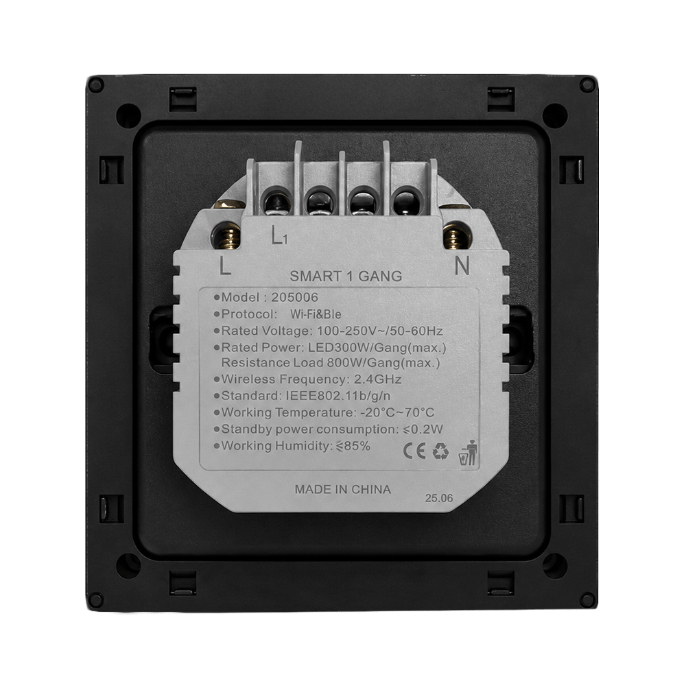 Smart Switch Single WiFi Black Glass Panel – NEWPOWER - Image 3